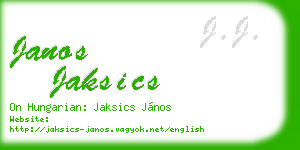 janos jaksics business card